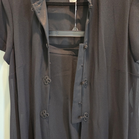 Sheri Martin New York Two-Piece Pant Set Size 18 Vintage Black Chinese-Style - Picture 4 of 16